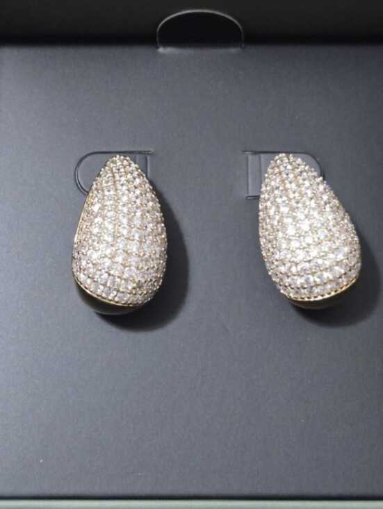 Sunaina Jewelry - Sunaina Teardrop Pierced Earrings Elegant Crystal Accent Formal Elegant Evening